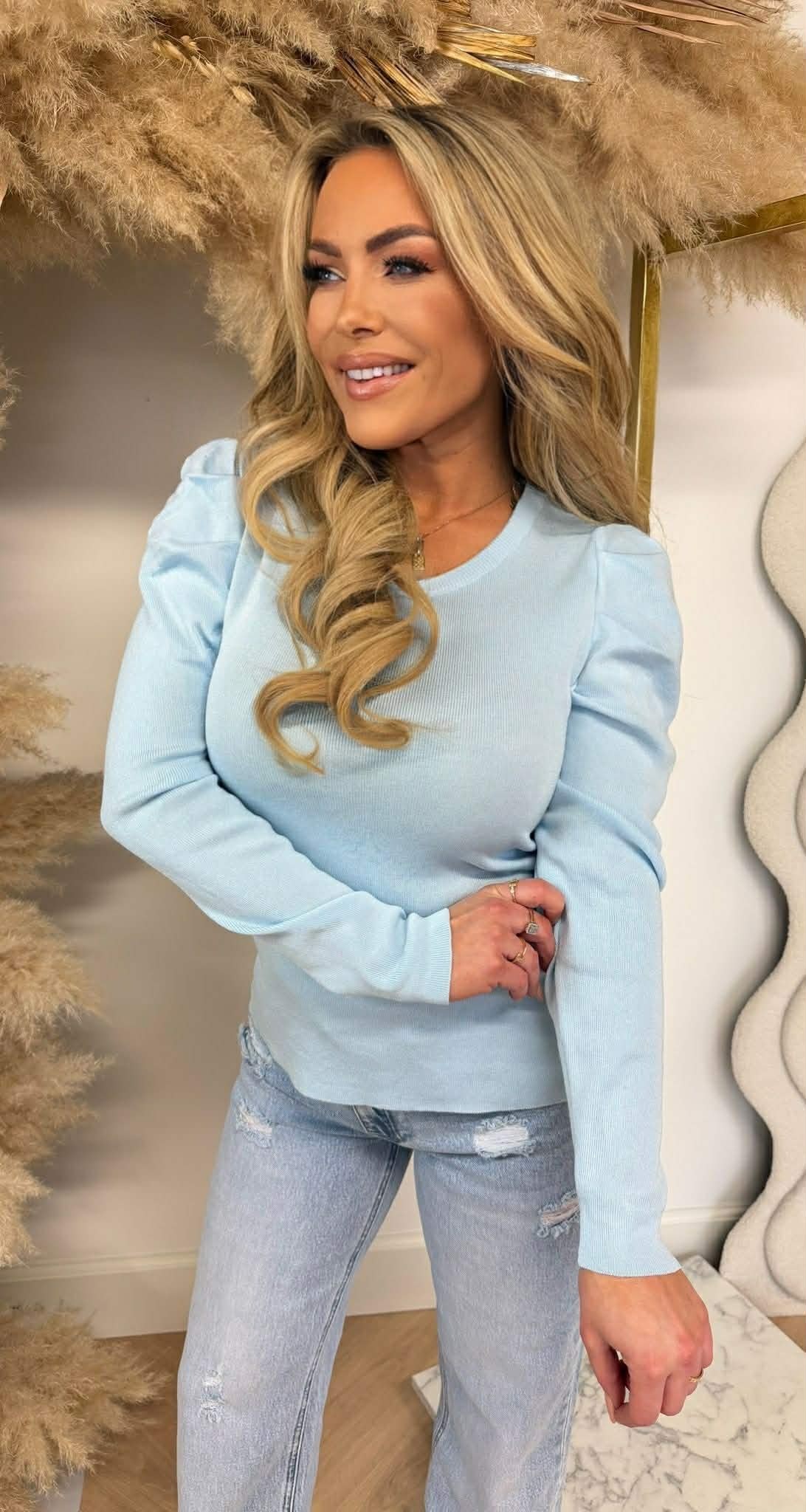 CLARA POF MOUW TOP 8806 BLUE