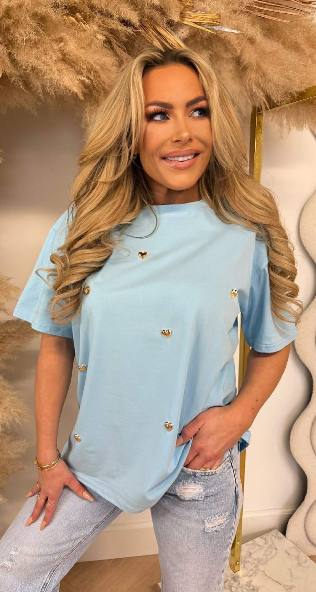 HEARTS STUDS TEE 531 BLUE