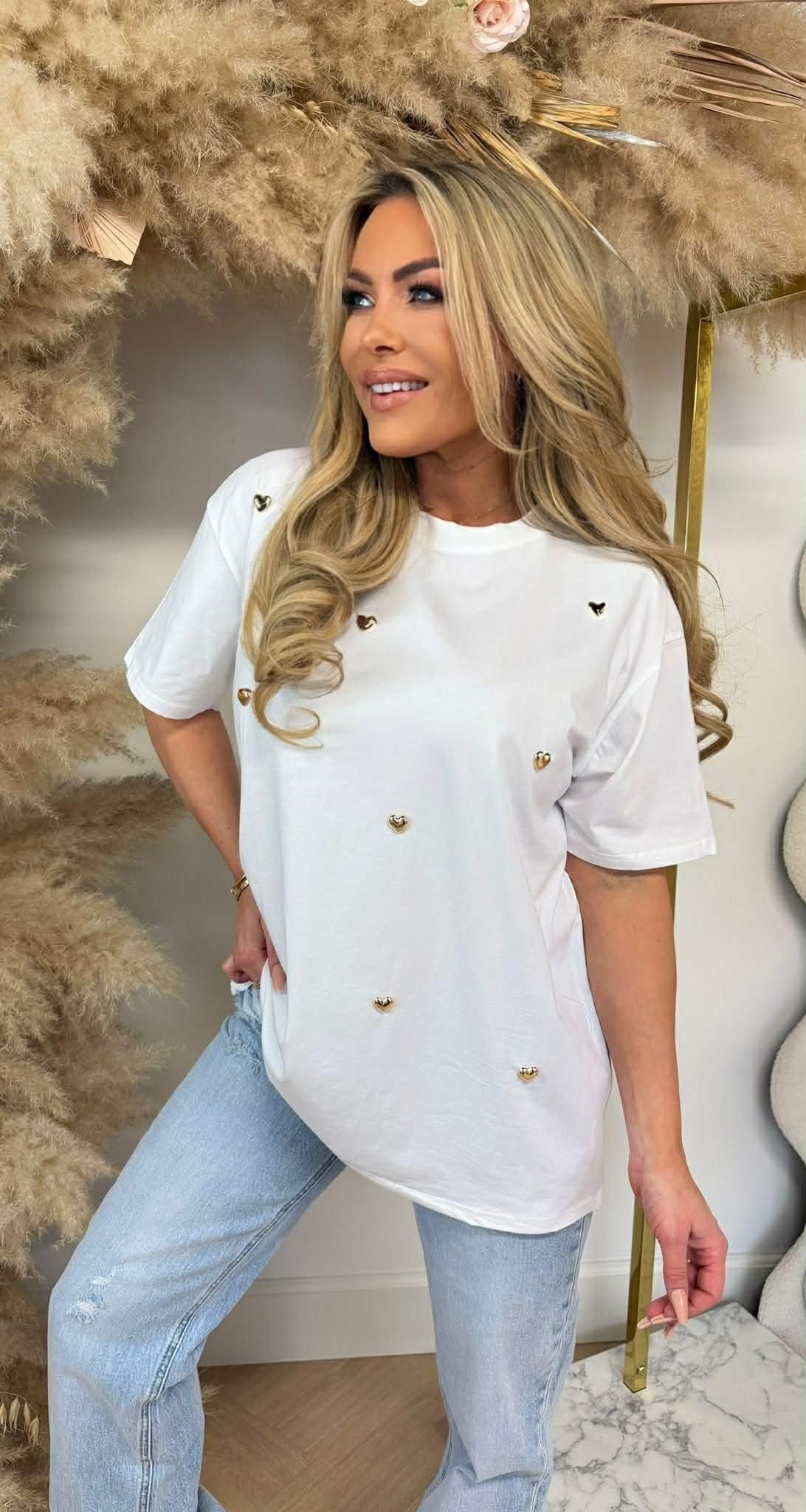 HEARTS STUDS TEE 531 OFFWHITE