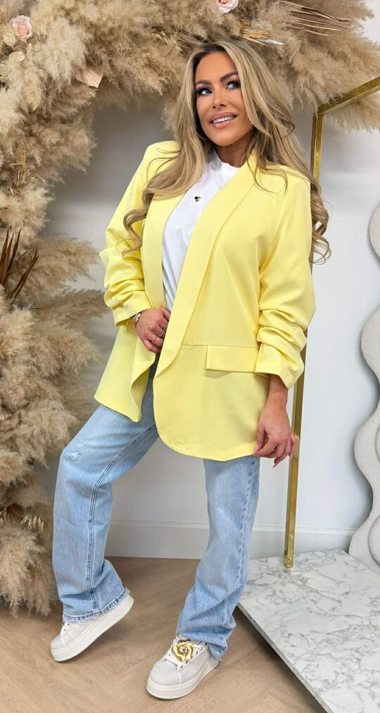 NINA OVERSIZED CROPPED MOUW BLAZER YELLOW