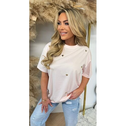 HEARTS STUDS TEE 531 LIGHTPINK