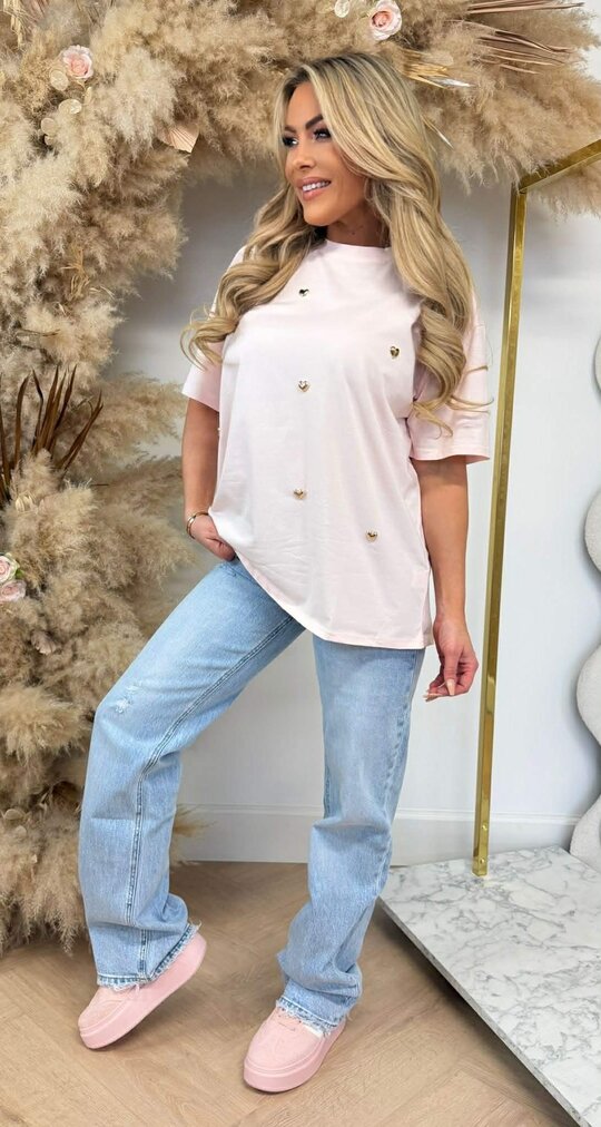 HEARTS STUDS TEE 531 LIGHTPINK