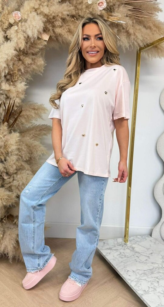 HEARTS STUDS TEE 531 LIGHTPINK