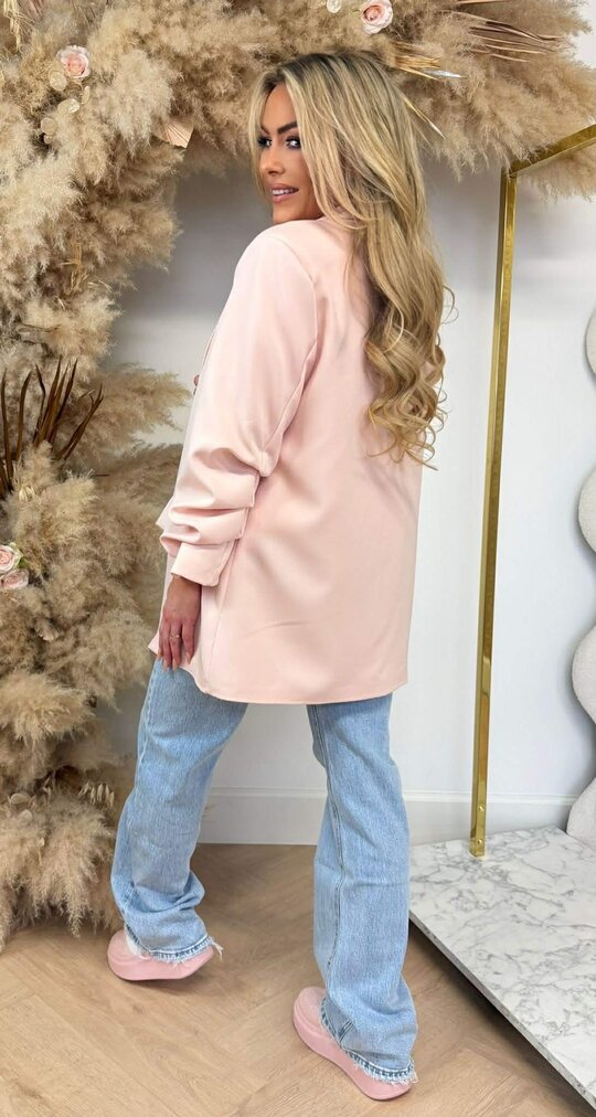 NINA OVERSIZED CROPPED MOUW BLAZER PEACH