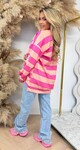 STRIPY EMBLEEM SWEAT PINK/PEACH