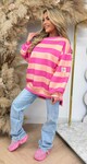 STRIPY EMBLEEM SWEAT PINK/PEACH