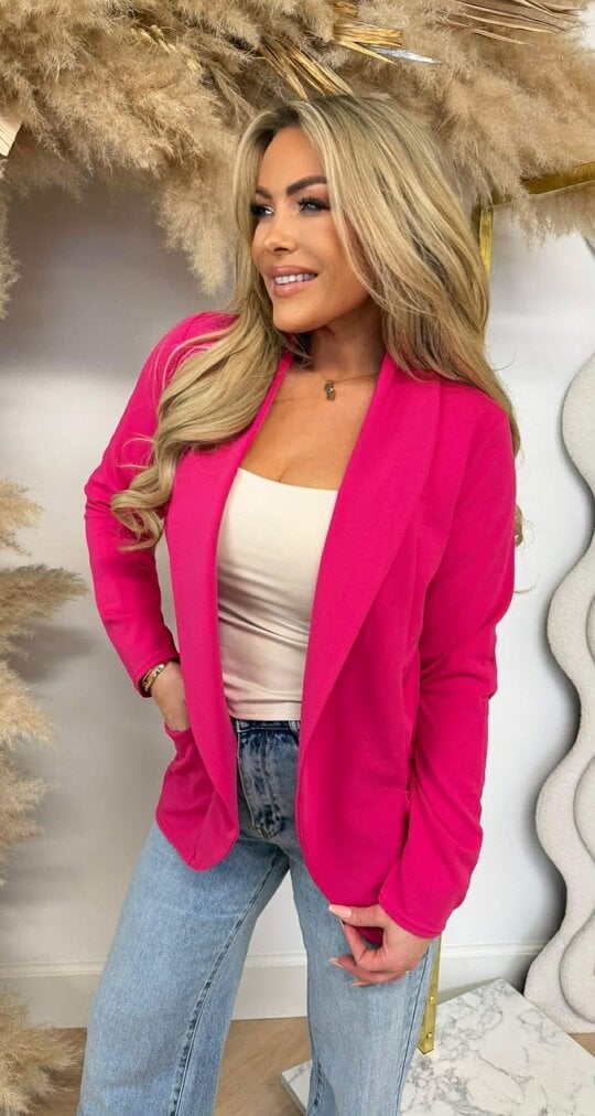 BASIC VESTJE L MOUW FUCHSIA