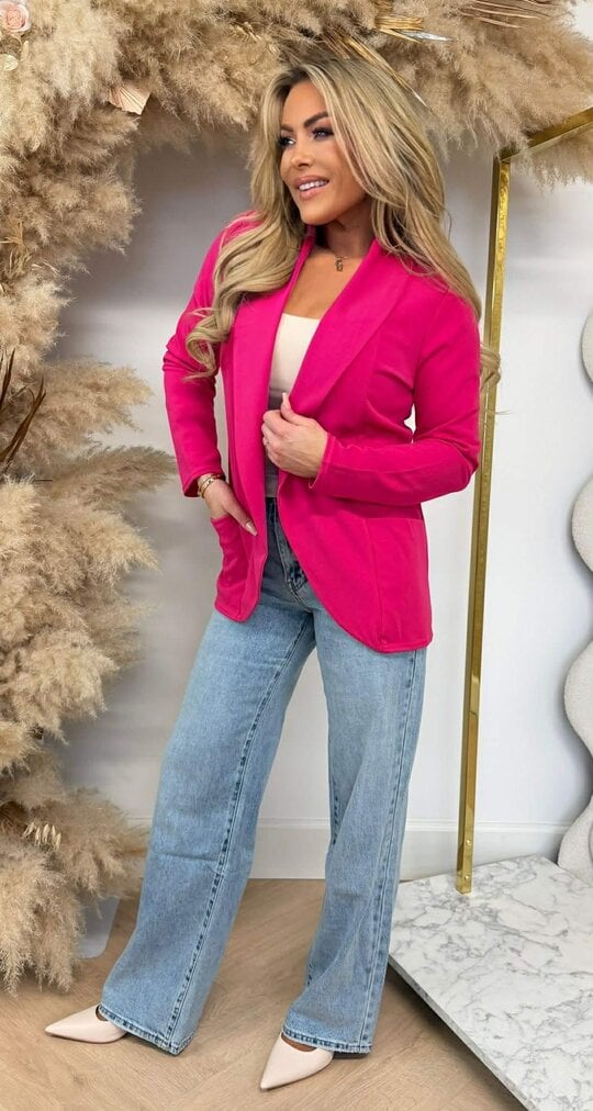 BASIC VESTJE L MOUW FUCHSIA