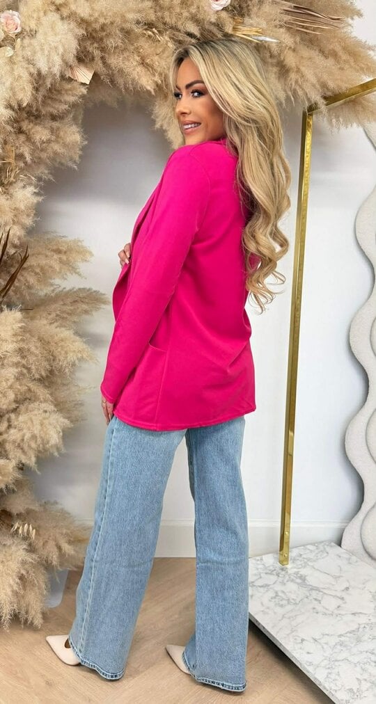 BASIC VESTJE L MOUW FUCHSIA