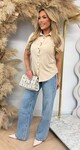 BY SWAN TRAVEL BUTTON BASIC BLOUSE 8256 BEIGE