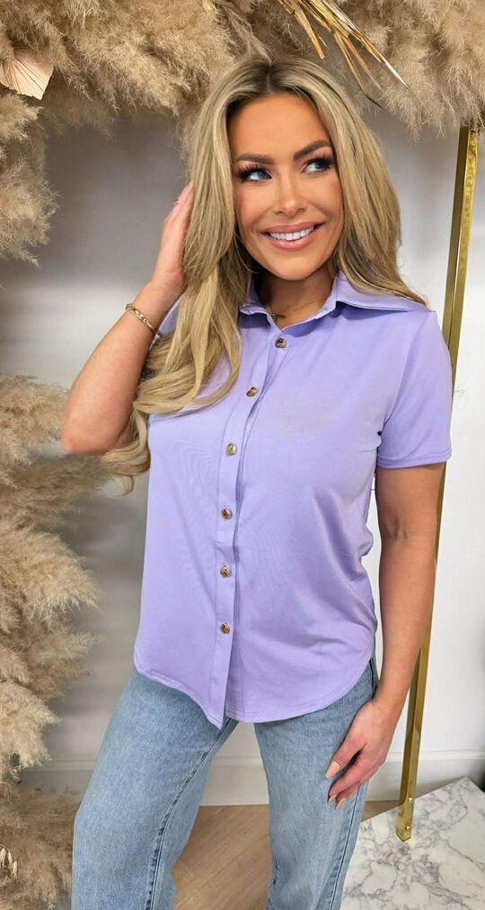BY SWAN TRAVEL BUTTON BASIC BLOUSE 8256 LILA