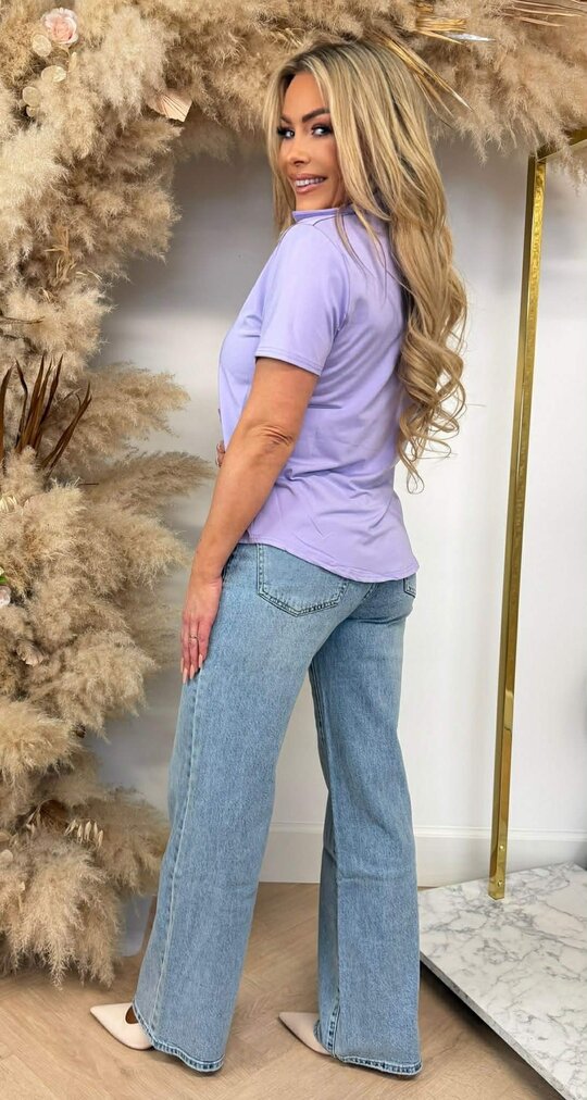 BY SWAN TRAVEL BUTTON BASIC BLOUSE 8256 LILA