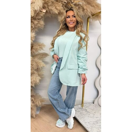 NINA OVERSIZED CROPPED MOUW BLAZER MINT