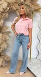 BY SWAN TRAVEL BUTTON BASIC BLOUSE 8256 PINK