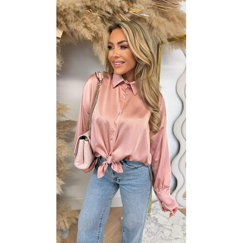 PERFECT SATIN KNOOP BLOUSE OLDPINK