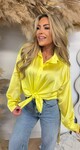 PERFECT SATIN KNOOP BLOUSE YELLOW