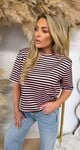 TRENDY STRIPE CROPPED TEE PINK/BLACK