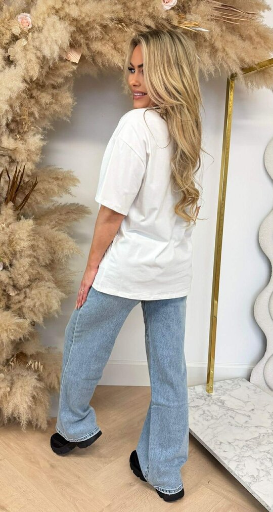 CUTE HARTJES TEE 7455 OFFWHITE/BLACK