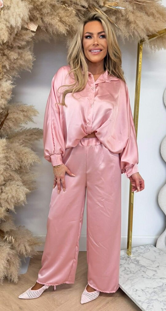 SATIN LOUNGE SET LIGHTPINK
