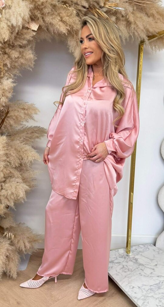 SATIN LOUNGE SET LIGHTPINK