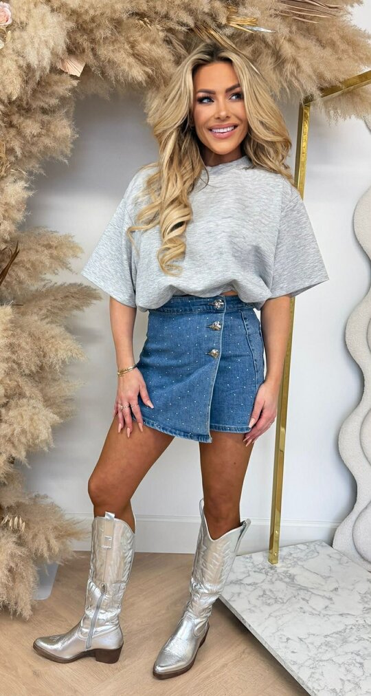 MUSTY CROPPED TOP GREY