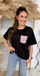 GLITTER POCKET TEE BLACK