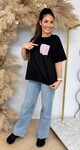 GLITTER POCKET TEE BLACK