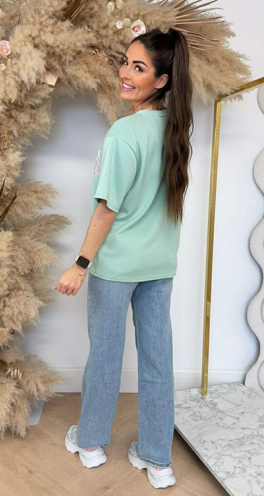 GLITTER POCKET TEE MINT