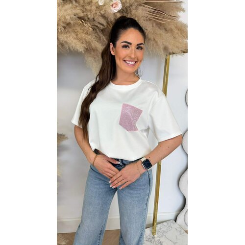 GLITTER POCKET TEE OFFWHITE