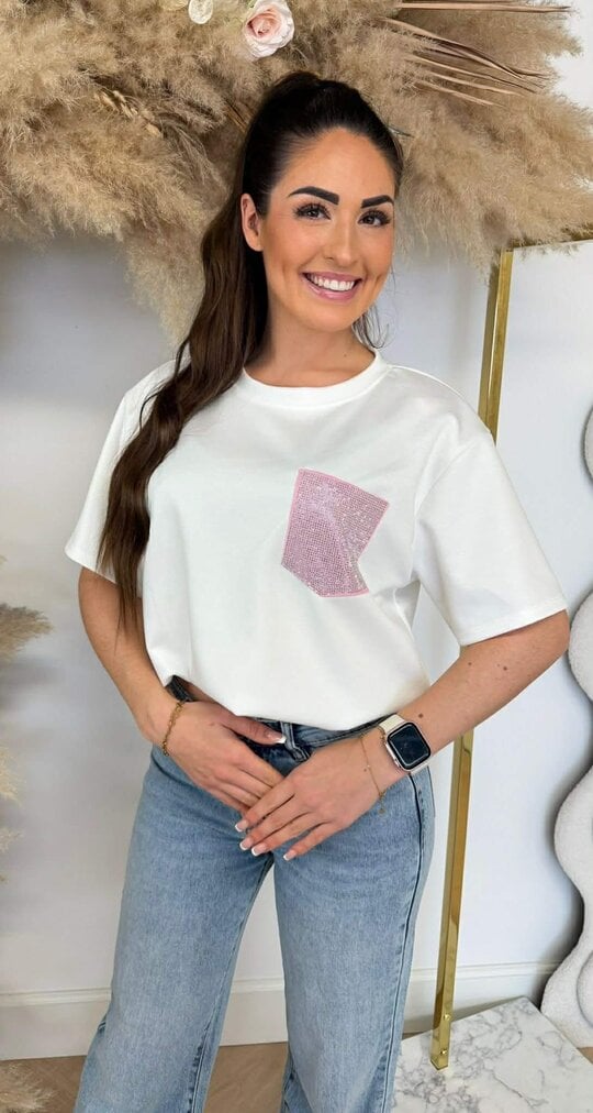 GLITTER POCKET TEE OFFWHITE