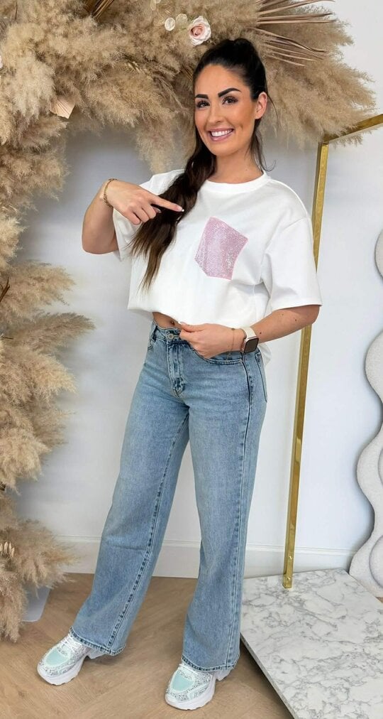 GLITTER POCKET TEE OFFWHITE