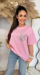 GLITTER POCKET TEE PINK