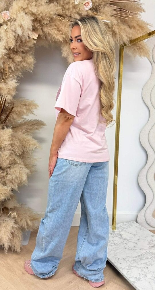 LUCY PINK PAILLET TEE PINK