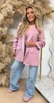 NINA OVERSIZED CROPPED MOUW BLAZER OLDPINK