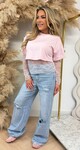 PROMISE LACE CROPPED TEE LIGHTPINK