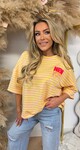 NY STRIPE TEE YELLOW/PINK