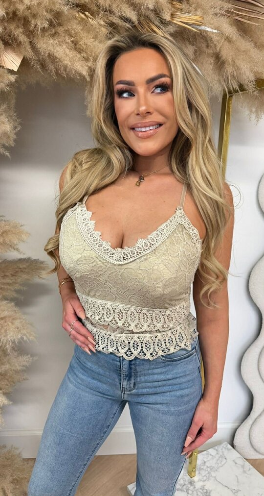 LACE TOPJE BEIGE