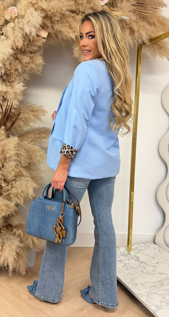 LEO OMSLAG BLAZER ICEBLUE