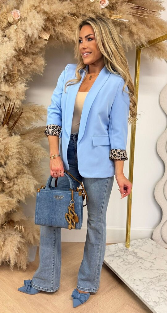 LEO OMSLAG BLAZER ICEBLUE