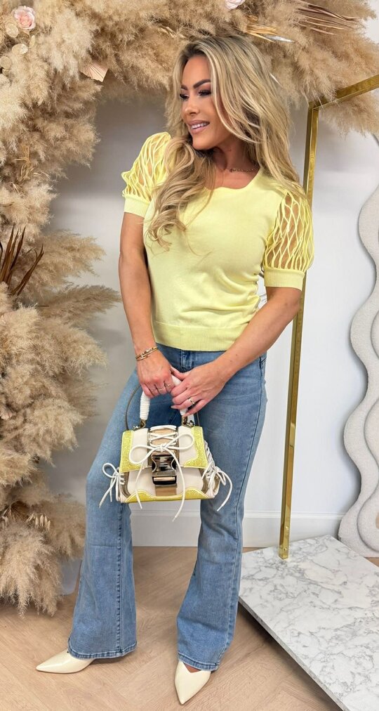 GAUZE SLEEVE TOP 8930 YELLOW