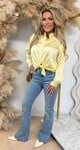 SATIN KNOOP BLOUSE BUTTERYELLOW
