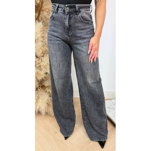 SUPER STRETCH WIDE LEG JEANS 8511-5 DARKGREY