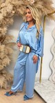 SATIN LOUNGE SET ICEBLUE