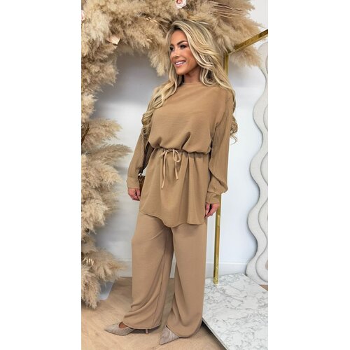 PLISSE SLEEVE SET CAMEL