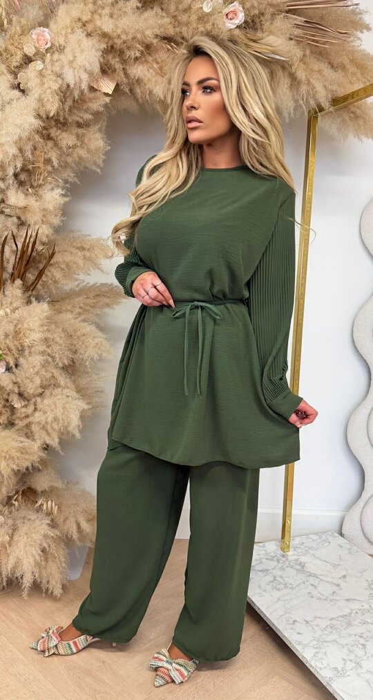 PLISSE SLEEVE SET ARMYGREEN PLISSE SLEEVE SET ARMYGREEN