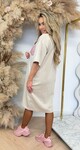 GLITTERY POCKET DRESS BEIGE