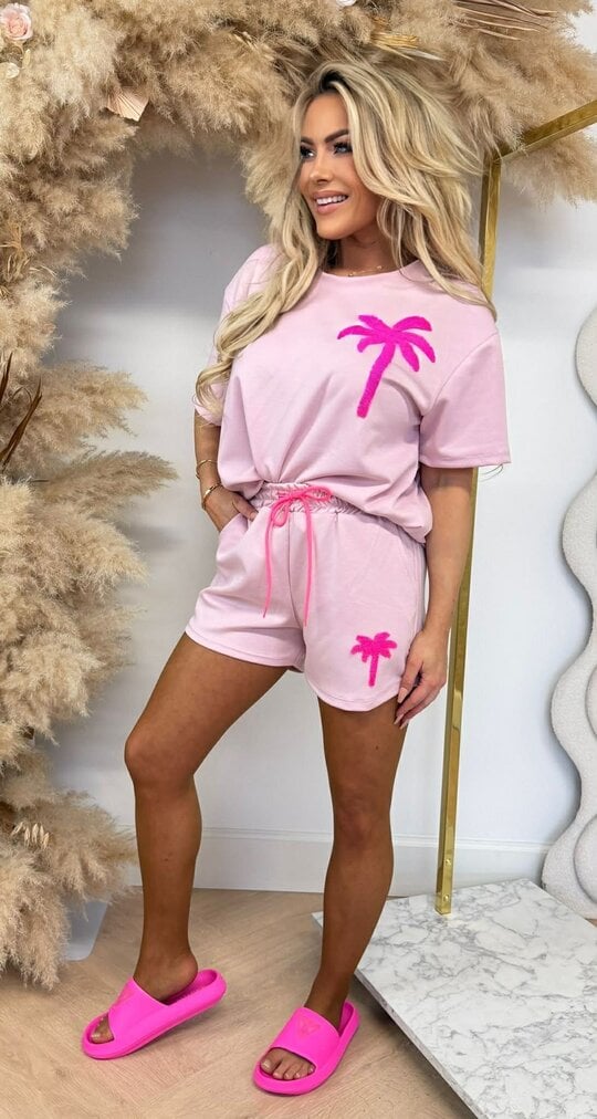 PALM SHORT SET PINK