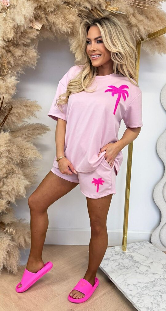 PALM SHORT SET PINK