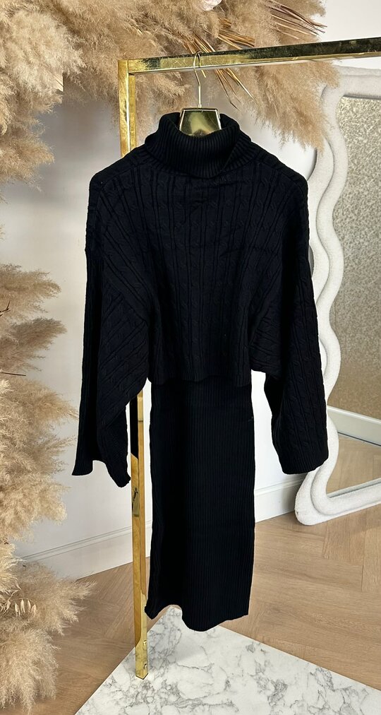 PERFECT SET DRESS + SWEAT 8780 BLACK