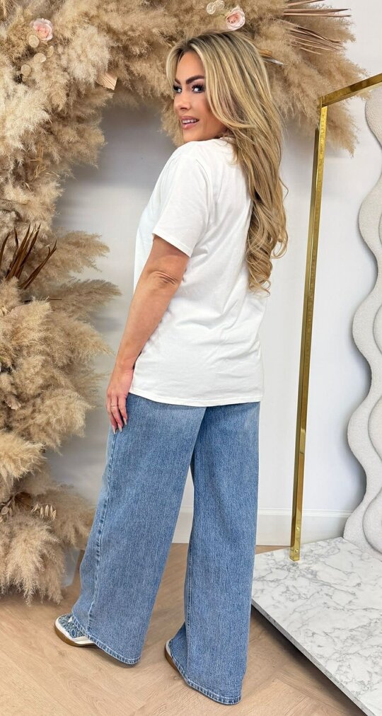 AMOR LOVE LIEBE PRINT TEE *L* BLUE